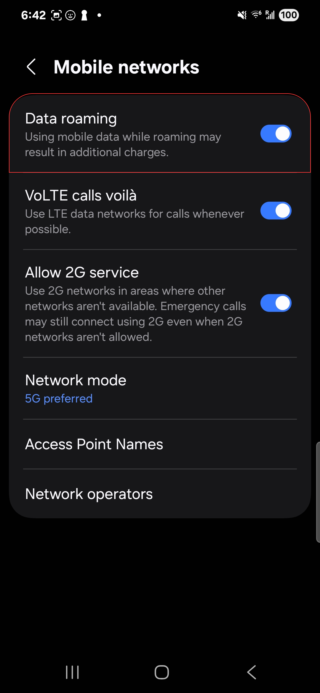 Aktivace datového roamingu na Androidu