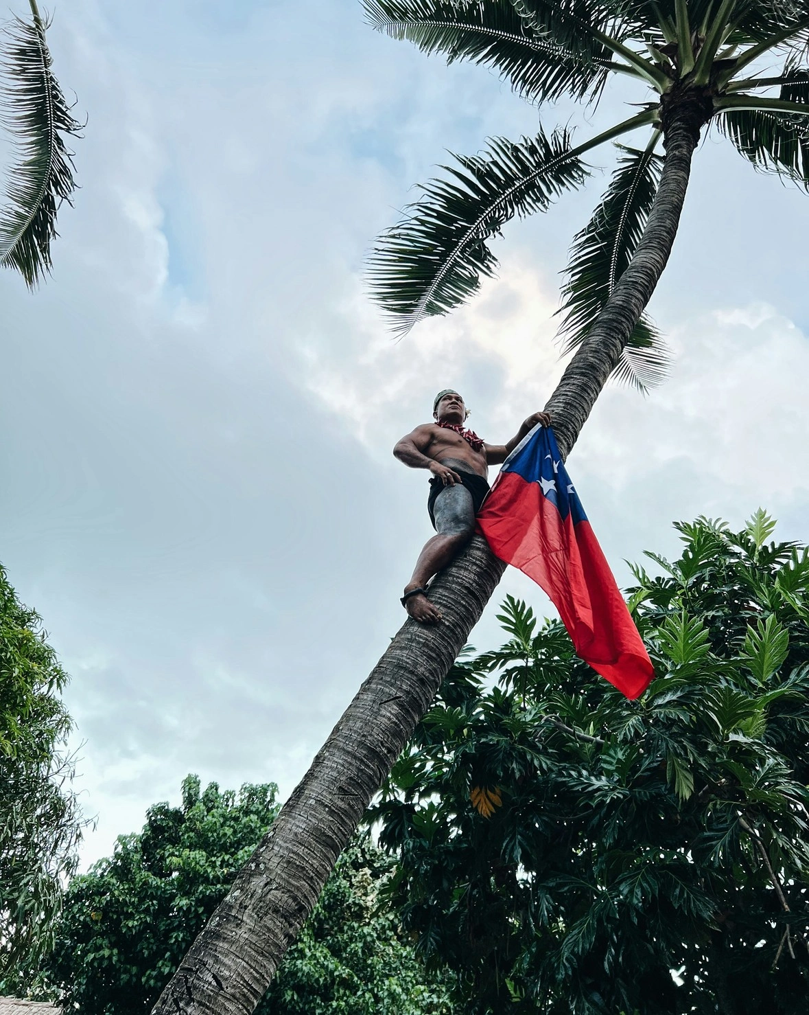 Uitzicht op het strand van Lalomanu in Samoa