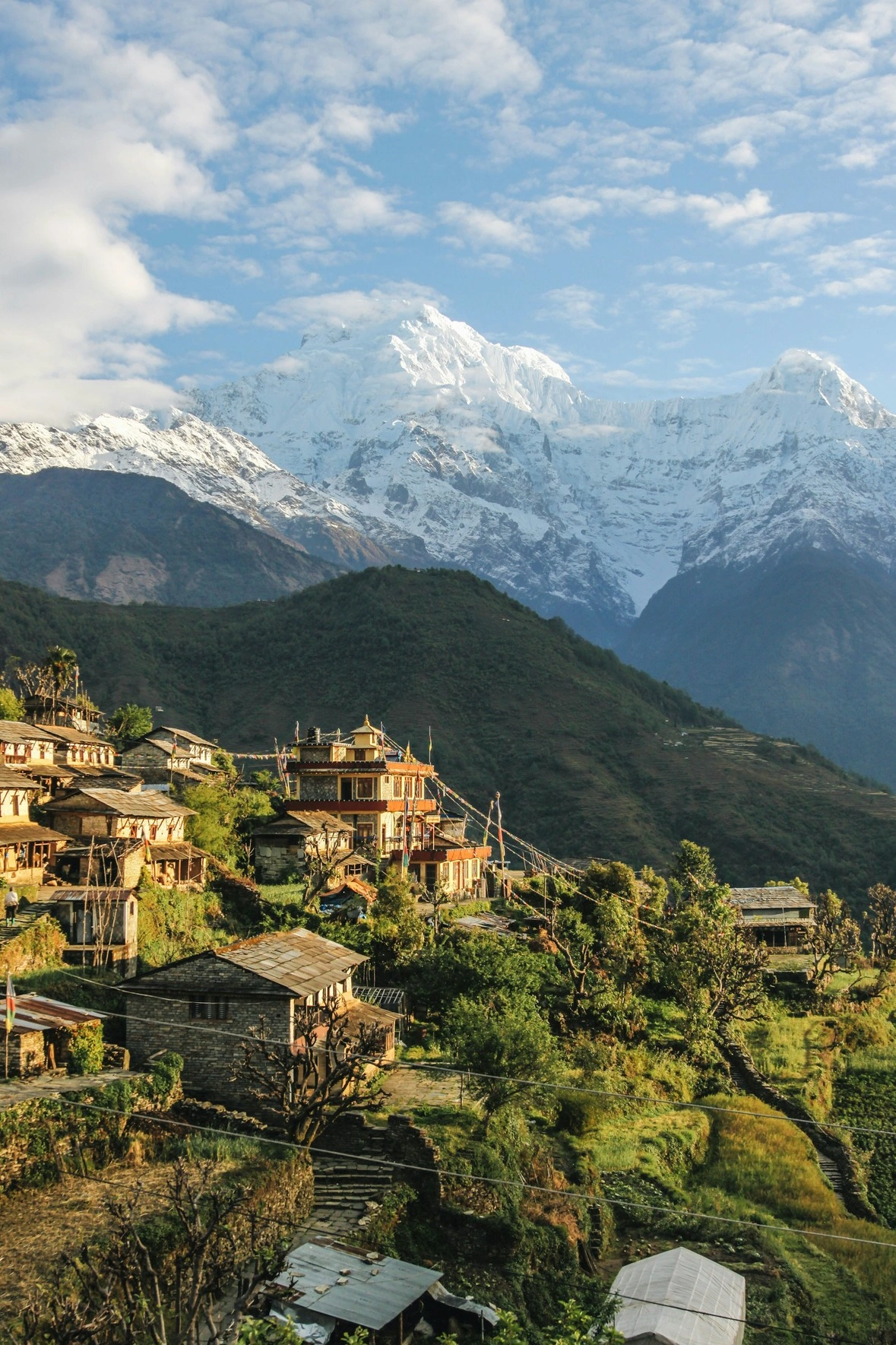 Vue sur les montagnes de l'Himalaya au Népal