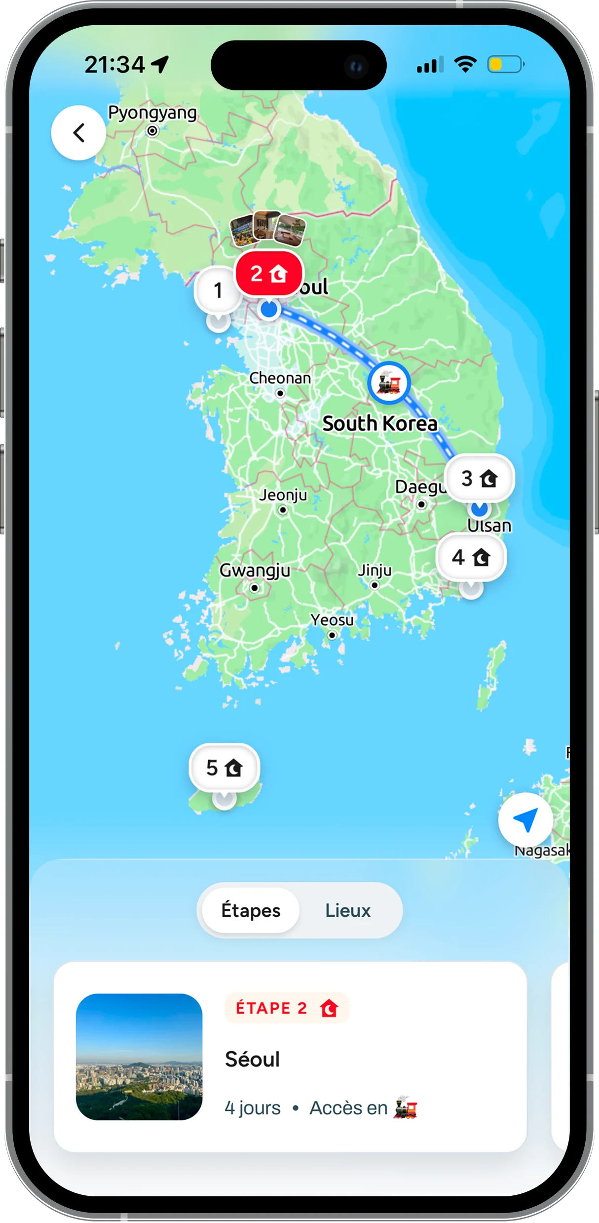 iPhone avec un guide personnalisé sur l'écran