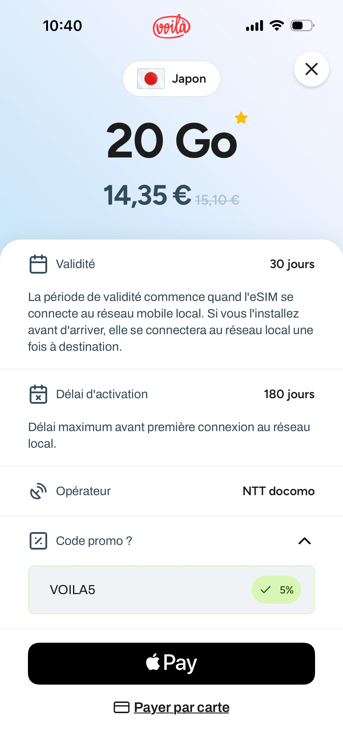 Codes promo voilà